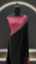 RANI PINK AND BLACK PURE KHADDI CREPE CHIFFON HANDLOOM BANARASI SAREE