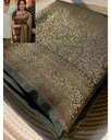 Algae GREEN BROCADE Handloom PURE Banarasi Saree from VVERSE