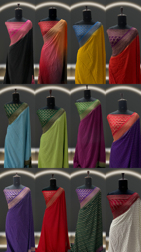 HANDLOOM PURE BANARASI SARI COMBO OF 12
