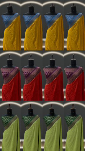 12 SAREES COMBO CONTRAST SHADES
