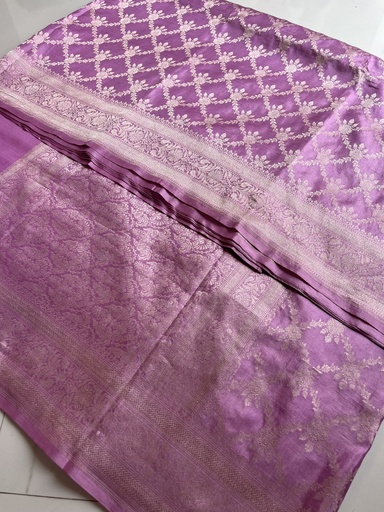 Lavender PINK HANDLOOM PURE KATAN MULBERRY SILK BANARASI SAREE